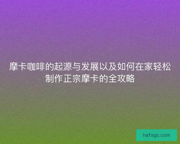摩卡咖啡的起源与发展以及如何在家轻松制作正宗摩卡的全攻略
