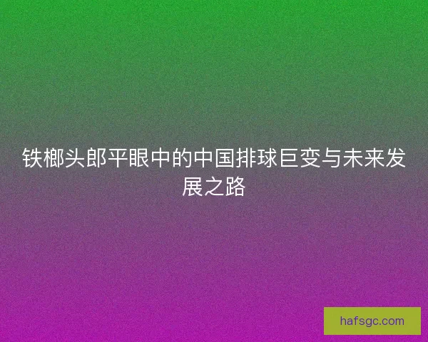 铁榔头郎平眼中的中国排球巨变与未来发展之路